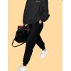 imageFlygo Womens Jogger Sweatpants Drawstring Waist Thermal Fleece Lined Active PantsBlack
