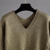 imageFlygo Womens Knitted Outfits Sweater Sets Pullover Jumper Long Pants 2 Piece Set LoungewearApricot