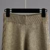 imageFlygo Womens Knitted Outfits Sweater Sets Pullover Jumper Long Pants 2 Piece Set LoungewearBeige