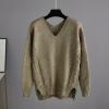 imageFlygo Womens Knitted Outfits Sweater Sets Pullover Jumper Long Pants 2 Piece Set LoungewearKhaki