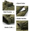 imageFlygo Womens Lightweight Quilted Jacket Long Sleeve Stand Collar Zipper Cropped Puffer Jacket Warm Winter CoatArmy Green