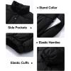 imageFlygo Womens Lightweight Quilted Jacket Long Sleeve Stand Collar Zipper Cropped Puffer Jacket Warm Winter CoatBlack