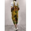 imageFlygo Womens Loose Baggy Wide Leg Floral Denim Overalls Jumpsuit Harem Pants One Size Style 09 Yellow
