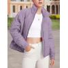 imageFlygo Womens Oversized Puffer Jacket Lightweight Quilted Jackets Zip Up Warm Padded CoatPurple