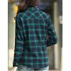 imageFlygo Womens Plaid Fleece Shirt Long Sleeve Button Down Flannel Shacket JacketGreen Black