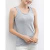 imageFlygo Womens Thermal Underwear Winter Warm Base Layer Fleece Lined Cami Tank TopsGrey