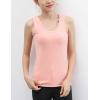 imageFlygo Womens Thermal Underwear Winter Warm Base Layer Fleece Lined Cami Tank TopsPink