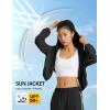 imageFlygo Womens UPF 50 Sun Protection Cropped Athletic Jackets Zip Up Hoodie Running Workout Shirts Outdoor JacketBlack