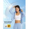 imageFlygo Womens UPF 50 Sun Protection Cropped Athletic Jackets Zip Up Hoodie Running Workout Shirts Outdoor JacketBlue