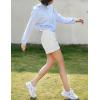imageFlygo Womens UPF 50 Sun Protection Cropped Athletic Jackets Zip Up Hoodie Running Workout Shirts Outdoor JacketBlue