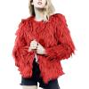 imageFlygo Faux Fur Coat Women Faux Fur Jacket Fluffy Open Front Cardigan Shaggy Short Coat Fall Winter JacketRedS