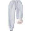 imageFlygo Girls Boys Fleece Joggers Sweatpants Sherpa Lined Winter Warm Elastic Waist Jogger Pants with PocketsWhiteheather
