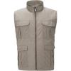imageFlygo Mens Casual Lightweight Quick Dry Outdoor Work Photography Fishing Travel Vest with PocketsKhaki