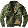 imageFlygo Mens Casual Winter Warm Thick Fleece Sherpa Lined Bomber JacketArmy Green