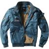 imageFlygo Mens Casual Winter Warm Thick Fleece Sherpa Lined Bomber JacketBlue
