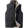 imageFlygo Mens Fleece Lined Padded Puffer Vests Winter Warm Sleeveless Zipper Outerwear Vest Thermal Sherpa Jacket WaterproofBlack