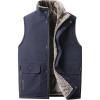 imageFlygo Mens Fleece Lined Padded Puffer Vests Winter Warm Sleeveless Zipper Outerwear Vest Thermal Sherpa Jacket WaterproofNavy