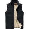imageFlygo Mens Full Zip Fleece Sherpa Lined Vest Outdoor Warm Waistcoat Sleeveless JacketBlack