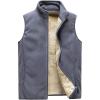 imageFlygo Mens Full Zip Fleece Sherpa Lined Vest Outdoor Warm Waistcoat Sleeveless JacketDark Grey