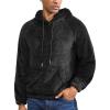 imageFlygo Mens Fuzzy Hoodie Sherpa Pullover Hoodies Casual Long Sleeve Hooded Sweatshirt Warm Fall Winter Fluffy SweaterBlack