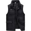 imageFlygo Mens Lightweight Warm Quilted Cotton Padded Puffer Down Vest Waistcoat Jacket with PocketsBlack