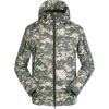 imageFlygo Mens Mens Tactical Camouflage Hooded Outdoor Fleece Coat Softshell Jacket ACU Camouflage Small