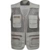 imageFlygo Mens Mesh Fishing Vest Outdoor MultiPocket Photagraphy Journalists Vest Beige Small