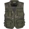 imageFlygo Mens Mesh Fishing Vest Outdoor MultiPocket Photography Journalists Vest 02 Army Green XXLarge