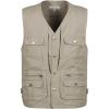 imageFlygo Mens MultiPockets Cotton Lightweight Safari Fishing Photo Outdoor Work Utility VestKhaki