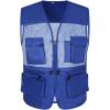 imageFlygo Mens Outdoor Summer Work Travel Safari Fishing Photo Vest with PocketsBlue