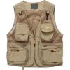 imageFlygo Mens Quick Dry Fishing Hunting Photograghy Journalist Outdoor Mesh Vest JacketKhaki