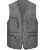 imageFlygo Mens Summer Casual Fishing Photography Vest MultiPocket Outdoor Waistcoat Jacket Medium Dark Grey