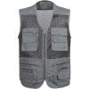 imageFlygo Mens Summer Mesh Fishing Vest Outdoor Photography Journalist Travel Vest with Pockets Grey XL