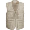 imageFlygo Mens Summer Mesh Fishing Vest Photography Work MultiPockets Outdoors Journalists Vest Sleeveless Jacket XXLarge Off White