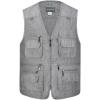 imageFlygo Mens Summer Outdoor Work Safari Fishing Travel Photo Vest with Pockets Large Style 02 Light Grey