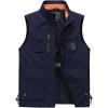 imageFlygo Mens Utility Outdoor Multi Pockets Fishing Photo Journalist Sports Vest XLarge Style 04 Navy Blue