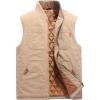 imageFlygo Mens Winter Warm Outdoor Utility Hunting Work Quilted Lined Canvas VestKhaki