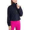 imageFlygo Womens 12 Zip Athletic Yoga Jacket Long Sleeve Active Pullover SweatshirtBlack