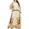 imageFlygo Womens Batwing Plaid Floral Printed Long Short Sleeves Maxi Dress Oversized Sleep Loungewear One Size Champange
