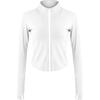 imageFlygo Womens Cropped Workout Jacket 12 Zip Athletic Yoga Running Pullover Tops with Thumb Hole02 White