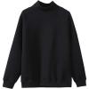 imageFlygo Womens Girls Warm Fleece Sherpa Lined High Neck Pullover SweatshirtBlack