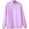 imageFlygo Womens Girls Warm Fleece Sherpa Lined High Neck Pullover SweatshirtLilac