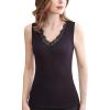 imageFlygo Womens Thermal Camisole Underwear Fleece Lined VNeck Cami Tank TopsBlack