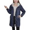 imageFlygo Womens Warm Sherpa Lined Hooded Long Denim Jean Jacket OvercoatBlue