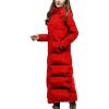 imageFlygo Womens Winter Maxi Removeble Hooded Long Down Jacket Parka CoatRed