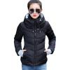 imageFlygo Womens Winter Warm Hooded Down Coat Quilted Puffer Outwear JacketsBlack