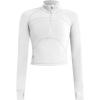 imageFlygo Womens Workout Yoga Jacket 12 Zip Long Sleeve Running Shirt With Thumb Hole White Large