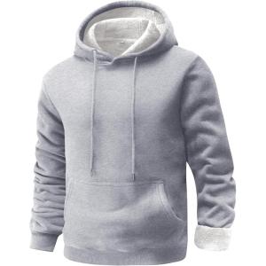 imageFlygo Mens Active Hoodies Fleece Lined Hoodie Lightweight Casual Athletic Workout Long Sleeve Hooded SweatshirtGrey