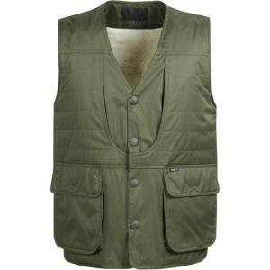 imageFlygo Mens Casual Warm Fleece Lined Multi Pockets Outdoor Work Fishing Travels VestArmy Green