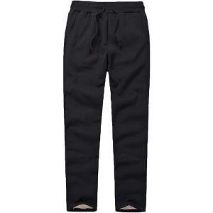 imageFlygo Mens Fleece Elastic Waist Sweatpants Joggers Active Sport Running Workout PantsBlack 1